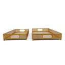 Ver imagem 3 de Kit 2 Bandejas Retangulares Douradas com Base Espelhada a: 07cm L: 29cm C: 43cm | a: 06cm L: 23cm C: