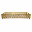 Ver imagem 6 de Kit 2 Bandejas Retangulares Douradas com Base Espelhada a: 07cm L: 29cm C: 43cm | a: 06cm L: 23cm C: