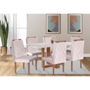 Ver imagem 1 de Conjunto Sala de Jantar 6 Lugares Mesa Lisy e 6 Cadeiras em Linho Rústico