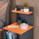 Ver imagem 3 de Kit Quarto 2 Mesas Cabeceira Mesinha Sapateira Vertical Organizadora Calçados Cinza/cinamomo - Rpm