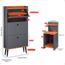 Ver mais imagens de Kit Quarto 2 Mesas Cabeceira Mesinha Sapateira Vertical Organizadora Calçados Cinza/cinamomo - Rpm