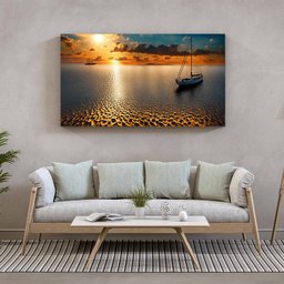 Quadro Decorativo Paisagem Navegando na Serenidade - 200x120 Cm - 1 Quadro Decorativo Paisagem Navegando na Serenidade - 200x120 Cm - 1