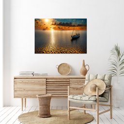 Quadro Decorativo Paisagem Navegando na Serenidade - 200x120 Cm - 4 Quadro Decorativo Paisagem Navegando na Serenidade - 200x120 Cm - 4
