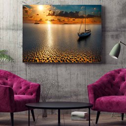 Quadro Decorativo Paisagem Navegando na Serenidade - 200x120 Cm - 2 Quadro Decorativo Paisagem Navegando na Serenidade - 200x120 Cm - 2