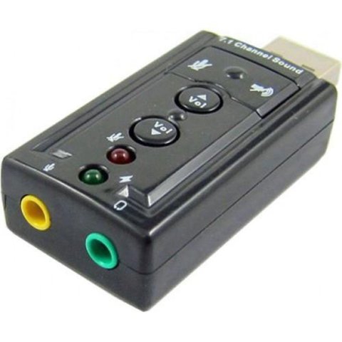 Adaptador Placa de Som Usb 7.1 com Entrada P2 Fone Microfone