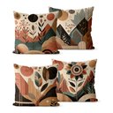 Ver imagem 1 de Kit 4 Capas de Almofadas para Sofá 45x45 - Floral Terroso