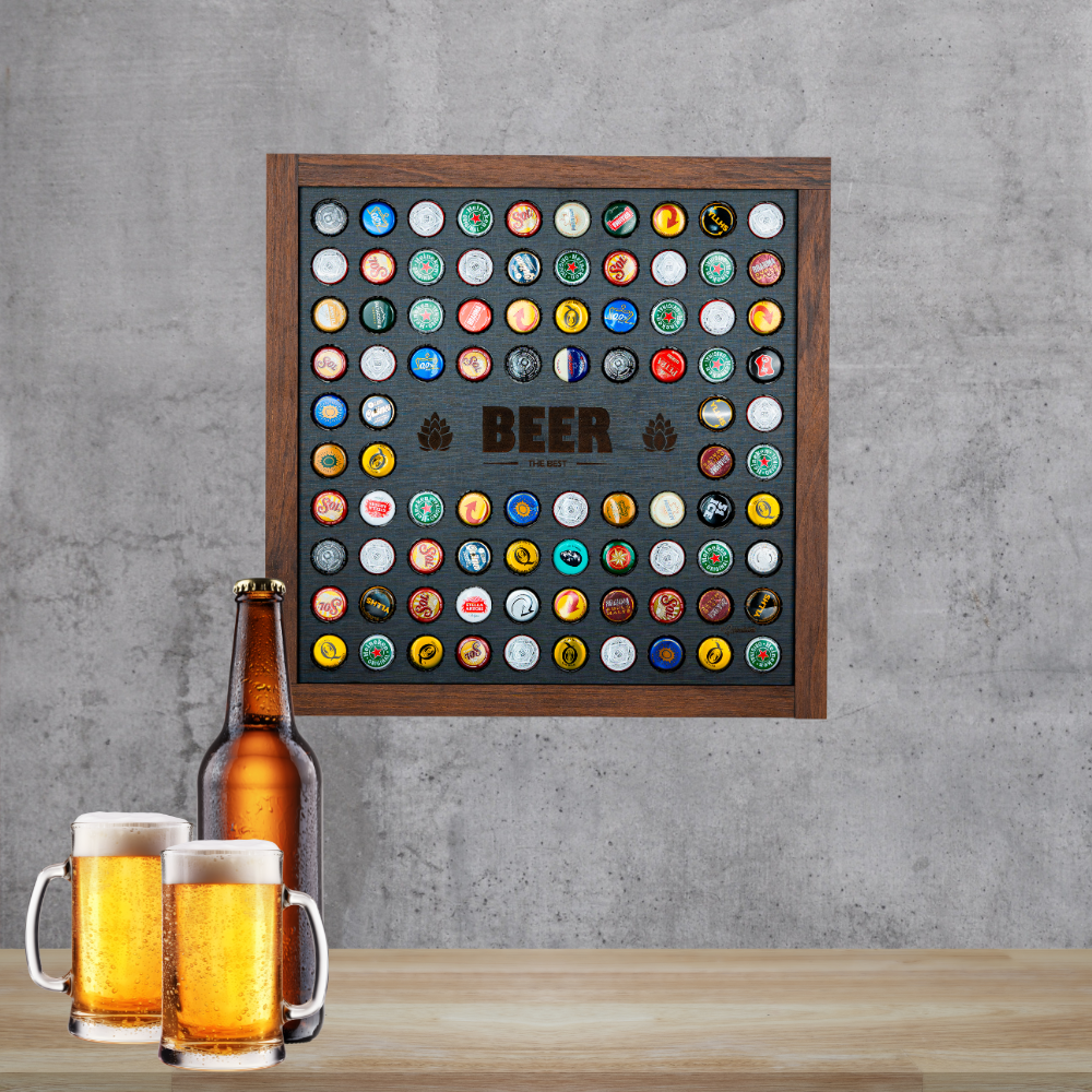 Quadro Porta Tampinha de Garrafa Cerveja Decoração Mdf - 2