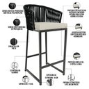 Ver imagem 4 de Kit 06 Banqueta Para Área Gourmet Cozinha Varanda Corda Náutica Sunset D04 Preto - Lyam Decor