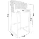 Ver imagem 5 de Kit 06 Banqueta Para Área Gourmet Cozinha Varanda Corda Náutica Sunset D04 Preto - Lyam Decor