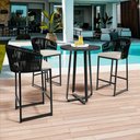Ver imagem 3 de Kit 06 Banqueta Para Área Gourmet Cozinha Varanda Corda Náutica Sunset D04 Preto - Lyam Decor