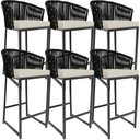 Ver imagem 1 de Kit 06 Banqueta Para Área Gourmet Cozinha Varanda Corda Náutica Sunset D04 Preto - Lyam Decor