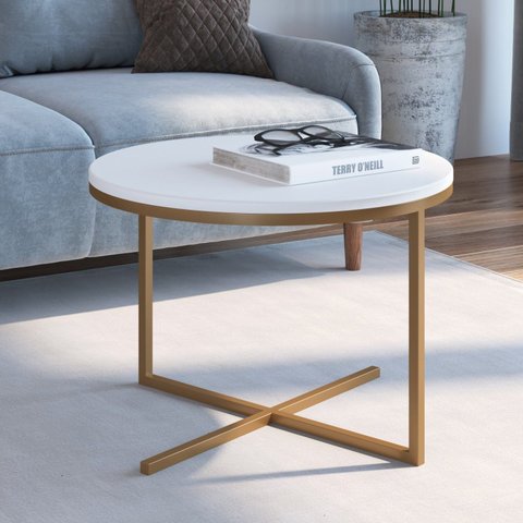 Mesa Lateral Baixa 36 x 50 cm Volpi Branco