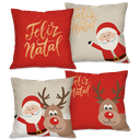 Ver imagem 1 de Kit com 4 Capas para Almofadas Natalinas Feliz Natal