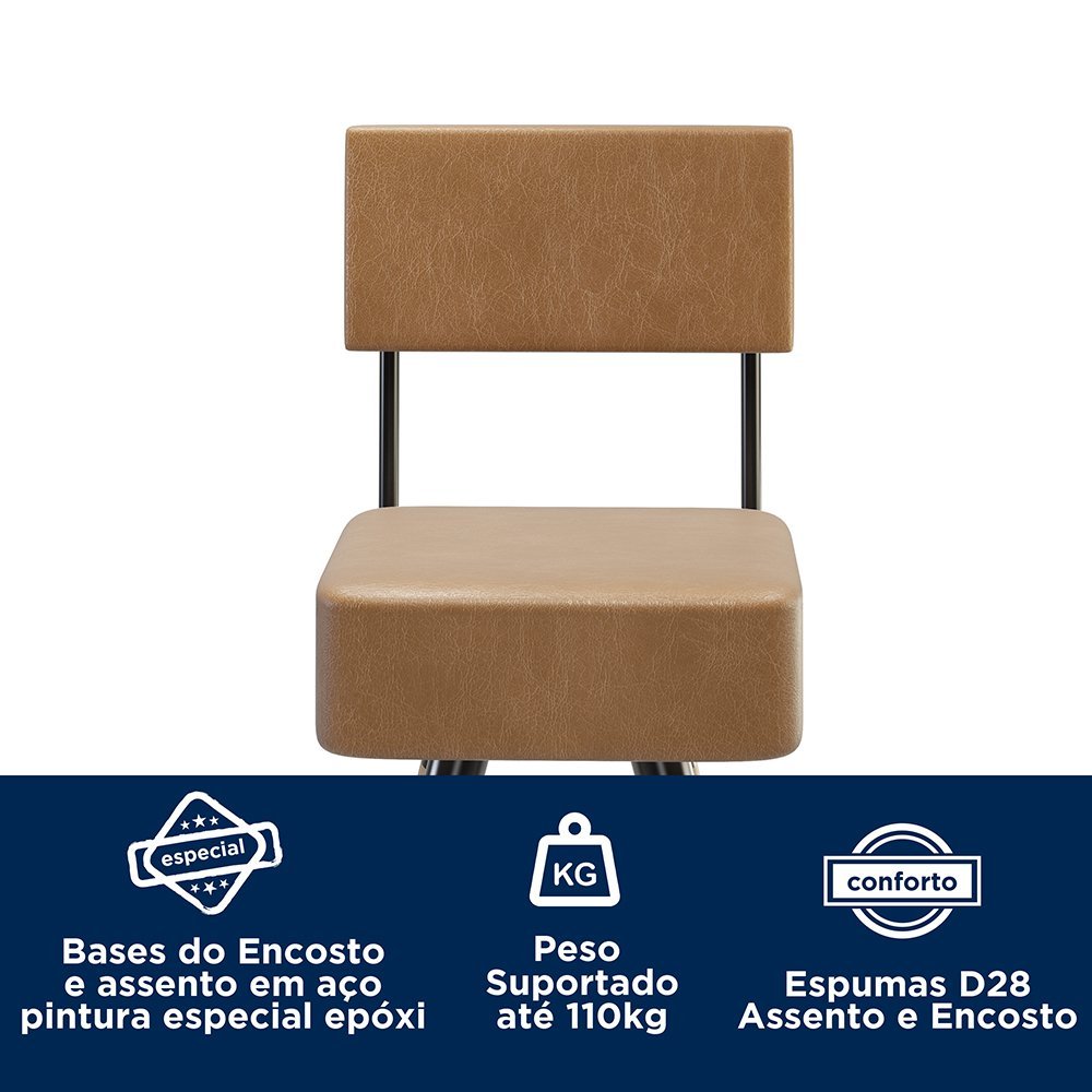 Conjunto Mesa Bistrô E 2 Banquetas Barcelona Cor Amarula - 4