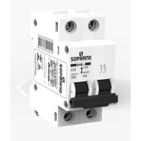 Disjuntor Bipolar 2p 16a Curva C 3ka Shb2gii16a Soprano