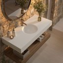 Ver imagem 1 de Bancada Banheiro com Cuba Esculpida Redonda Cristal 100 Cm