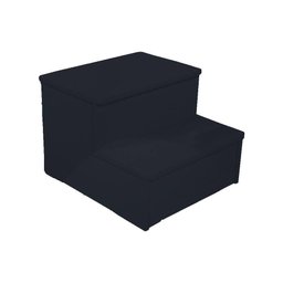 Escada Auxiliar 2 Degraus Preto Em Mdf - 4