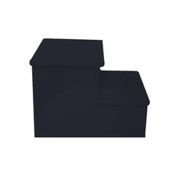 Escada Auxiliar 2 Degraus Preto Em Mdf - 3