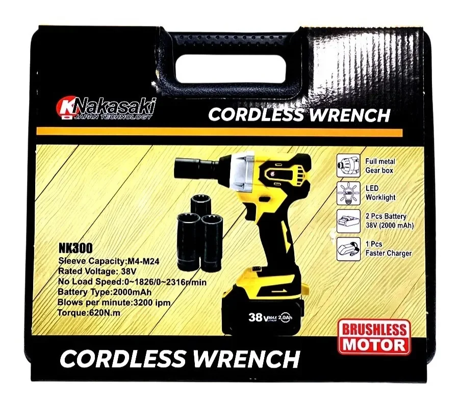 Chave De Impacto Bateria 38v Brushless Profissional Nakasaki - 2