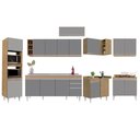 Ver imagem 6 de Armário de Cozinha Modulada de Canto 9 Peças CP06 Balcão com Pia Inox Castanho/Cinza - Lumil Lumil M