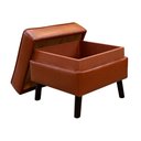 Ver imagem 3 de Puff com Baú Stela 54cm Couro Marrom - Sallar Home
