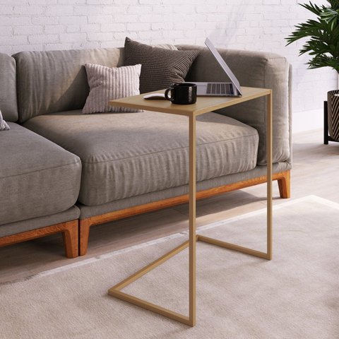 Mesa Lateral de Apoio Industrial Marrom