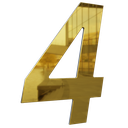 Ver imagem 1 de Número 130mm Garbo Font - Ouro Espelhado - Metalmidia 4