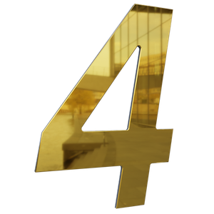 Número 130mm Garbo Font - Ouro Espelhado - Metalmidia 4