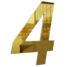 Número 130mm Garbo Font - Ouro Espelhado - Metalmidia 4 - 1