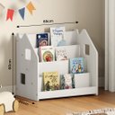 Ver imagem 4 de Porta Livros Branco Madeira de Chão 4 Nichos Livreiro Bruno Idimex