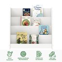 Ver imagem 3 de Porta Livros Branco Madeira de Chão 4 Nichos Livreiro Bruno Idimex