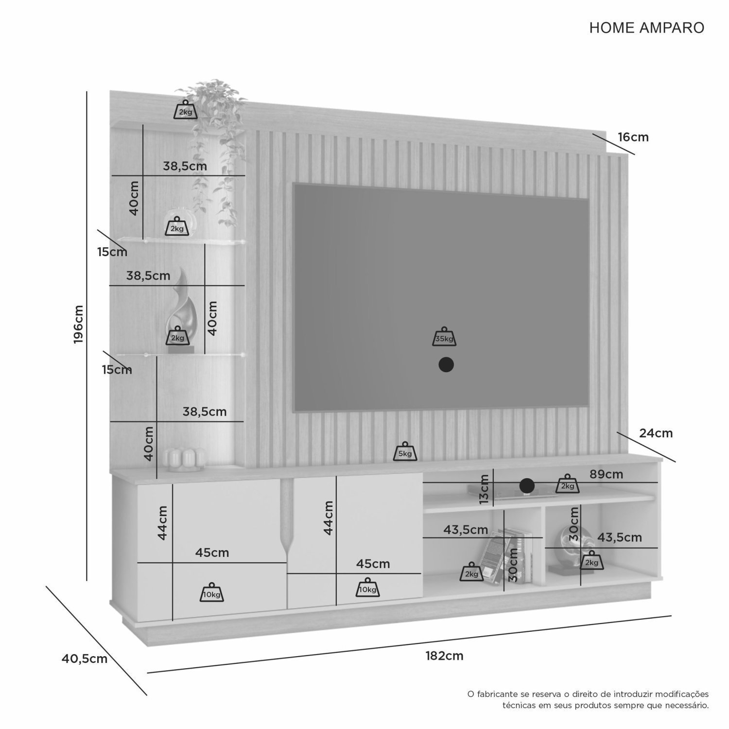 Estante para Tv e Home Amparo Candian - 3