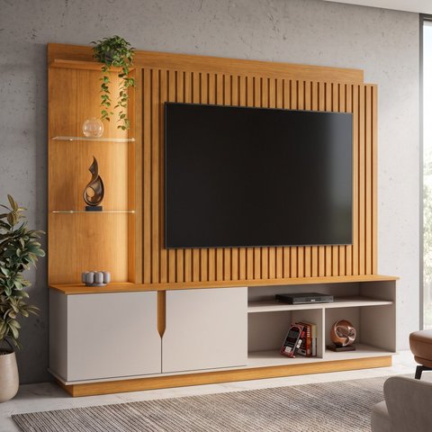 Estante para TV e Home Theater até 60 Polegadas MDF 182CMX196CM Amparo Candian Amarelo