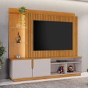 Ver imagem 1 de Estante para TV e Home Theater até 60 Polegadas MDF 182CMX196CM Amparo Candian Amarelo