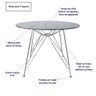 Mesa Eames Ferro Eiffel Cromada de Jantar ou Cozinha para 4 lugares com Tampo de Vidro Redondo 90cm  - 2