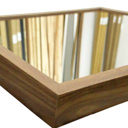 Módulo Espelho Decorativo - Kit 03 de 50x50cm TaColado Moldura Madeira - 3