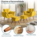 Ver imagem 2 de Kit 2 Poltronas Decorativa e 2 Puffs para Sala Recepção Manicure Consultório Quarto Tecido Suede