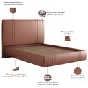 Ver imagem 4 de Cama Casal Flutuante com Cabeceira 140cm Astra S04 Couríssimo Telha - Lyam Decor