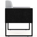 Ver imagem 5 de Poltrona Decorativa para Sala Base Fixa de Metal Helô L02 Linho Cinza Couríssimo Preto - Lyam