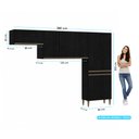 Ver imagem 3 de Ármário de Cozinha Modulada 3 Peças Milão Menu Móveis Preta