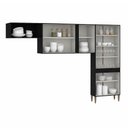 Ver imagem 4 de Ármário de Cozinha Modulada 3 Peças Milão Menu Móveis Preta