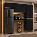Ver imagem 1 de Ármário de Cozinha Modulada 3 Peças Milão Menu Móveis Preta