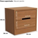 Ver imagem 3 de Kit 02 Mesas de Cabeceira 2 Gavetas 54 Cm S822 Kappesberg Canela