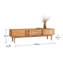 Ver imagem 7 de Rack Madeira Maciça Tv 75 Moderno Natural Pés Retos Freijó Tecca Idimex