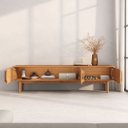 Ver imagem 4 de Rack Madeira Maciça Tv 75 Moderno Natural Pés Retos Freijó Tecca Idimex
