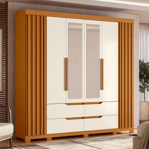 Guarda-Roupa 06 Portas e 04 Gavetas com Espelhos Doble Casal