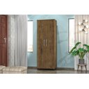 Ver imagem 1 de Multiuso / Armário ARE 2 Portas Com Prateleiras Interna e Puxadores Cromados Com Rodízios Cor Jequit