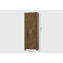 Ver imagem 3 de Multiuso / Armário ARE 2 Portas Com Prateleiras Interna e Puxadores Cromados Com Rodízios Cor Jequit