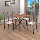 Ver imagem 1 de Conjunto de Mesa Tubular 70cm x 70cm Tampo em MDF com 4 Cadeiras Dany Prata/Mart