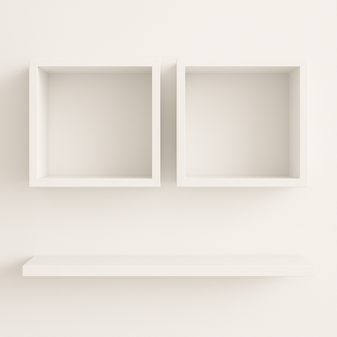 Kit 2 Nichos com Prateleira Infantil 80cm Branco Quarto Sala